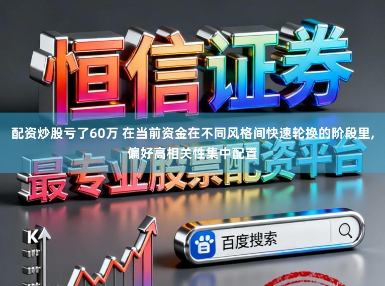 配资炒股亏了60万 在当前资金在不同风格间快速轮换的阶段里,偏好高相关性集中配置